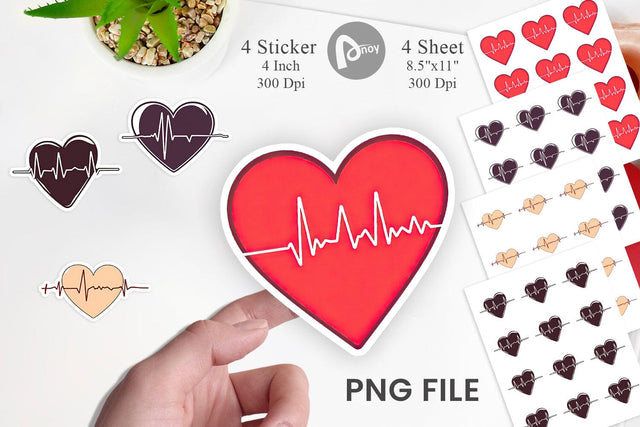 Heart Monitor Sticker Sublimation artnoy 