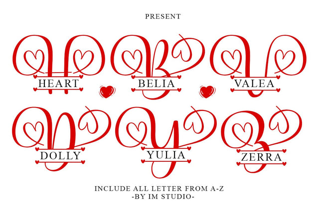 Heart Monogram Font George Studios 