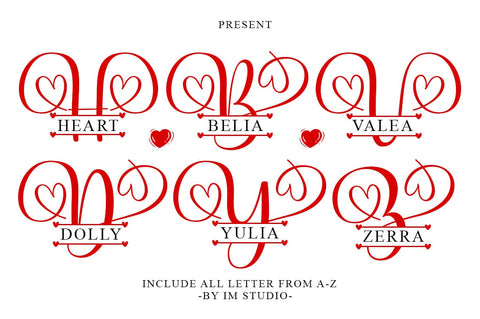 Heart Monogram Font George Studios 