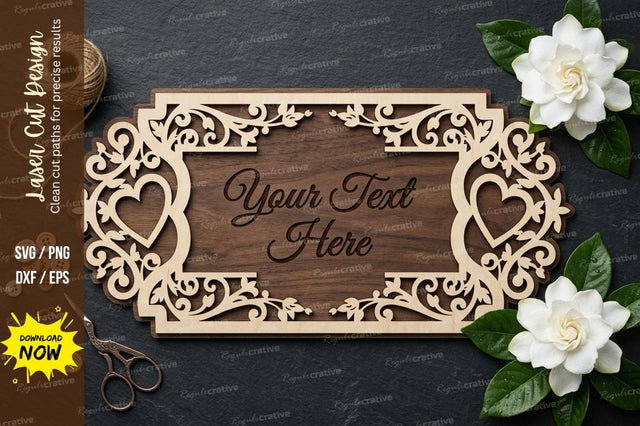Heart Name Frame laser Cut svg Cutting file SVG Regulrcrative 