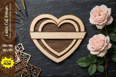 Heart Name Frame laser Cut svg Cutting file SVG Regulrcrative 