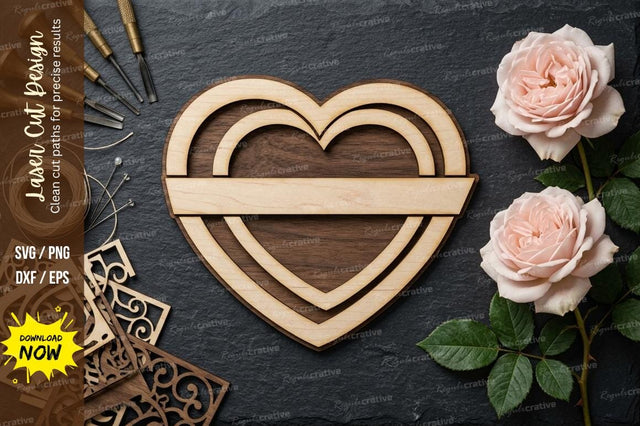 Heart Name Frame laser Cut svg Cutting file SVG Regulrcrative 