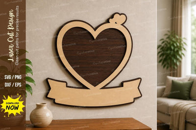 Heart Name Frame laser Cut svg Cutting file SVG Regulrcrative 