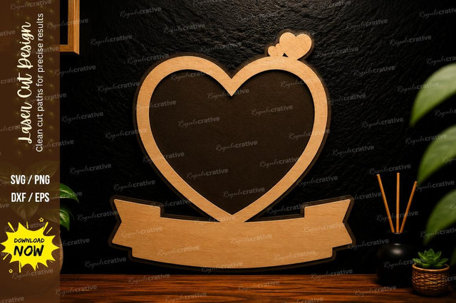 Heart Name Frame Laser Cut SVG Design SVG Regulrcrative 