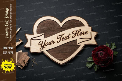 Heart Name Plate laser Cut svg Cutting file SVG Regulrcrative 