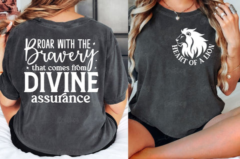 Heart of a lion Front and Back SVG T shirt Design SVG Designangry 