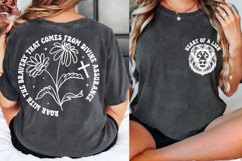 HEART OF A LION Front and Back SVG T shirt Design SVG Designangry 