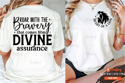 Heart of a lion Front and Back SVG T shirt Design SVG Designangry 