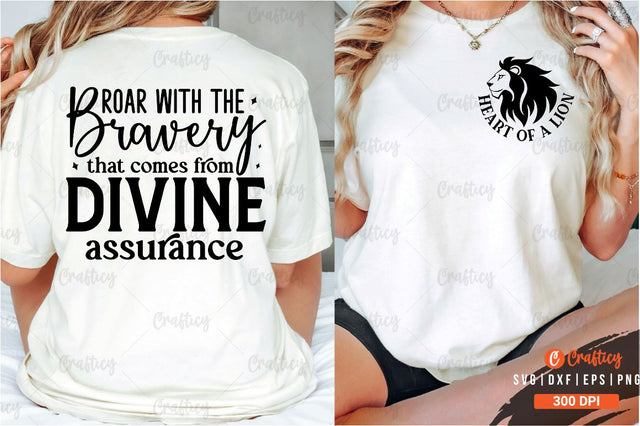 Heart of a lion Front and Back SVG T shirt Design SVG Designangry 