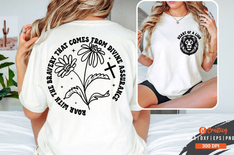 HEART OF A LION Front and Back SVG T shirt Design SVG Designangry 