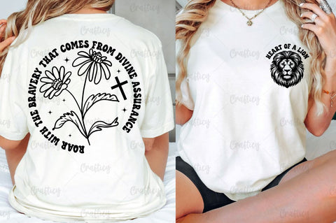 HEART OF A LION Front and Back SVG T shirt Design SVG Designangry 