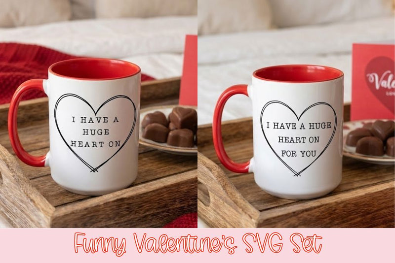 Heart On NSFW Valentines Set | 2 Adult Humor PNG Bundle | Mature Valentine Sublimation Collection SVG So Fontsy Design Shop 