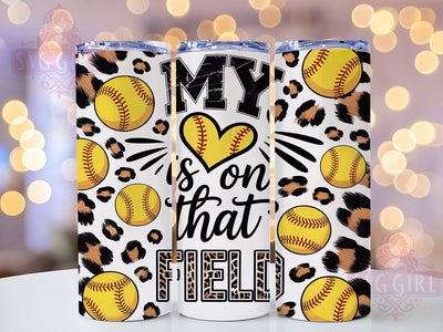 Heart on the Field Softball Tumbler Wrap, Softball Lover Tumbler, 20oz Skinny Tumbler, Sports Tumbler Design, Heart on the Field Tumbler, Athletic Mom Tumbler, Sublimation Softball Tumbler Sublimation SvggirlplusArt 