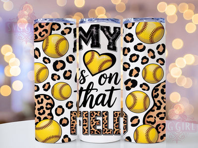 Heart on the Field Softball Tumbler Wrap, Softball Lover Tumbler, 20oz Skinny Tumbler, Sports Tumbler Design, Heart on the Field Tumbler, Athletic Mom Tumbler, Sublimation Softball Tumbler Sublimation SvggirlplusArt 