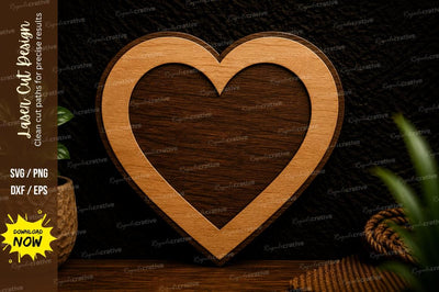 Heart Outline Laser Cut Svg Design SVG Regulrcrative 