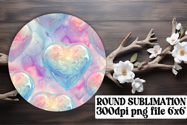 Heart Pattern Keychain Collection - Circular Artistry Sublimation afrosvg 