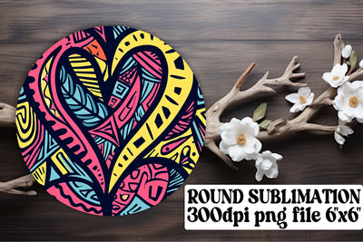 Heart Pattern Keychain Collection - Circular Joy Sublimation afrosvg 