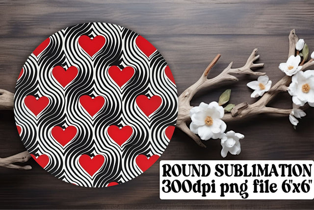 Heart Pattern Keychains - Circular Love Treasures Sublimation afrosvg 