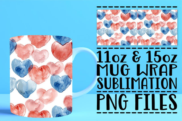 Heart Pattern Sublimation Mug Sublimation afrosvg 