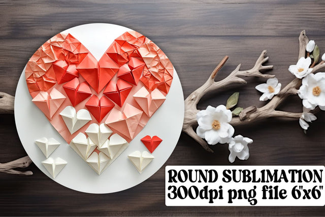 Heart-Patterned Car Coasters - Circular Sublime Sublimation afrosvg 