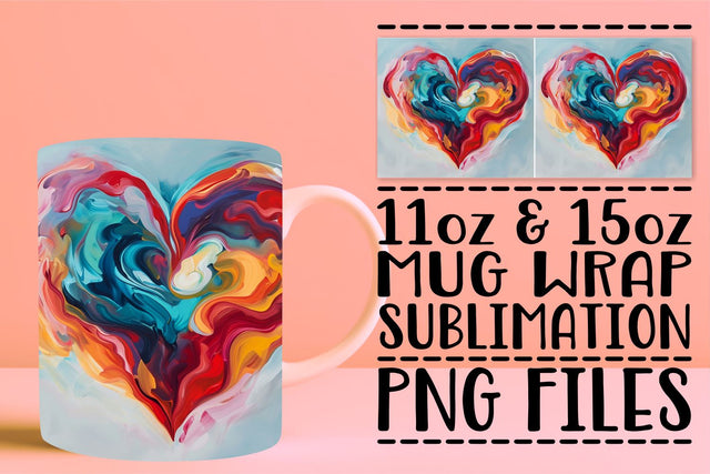 Heart Patterned Cup Art Sublimation afrosvg 