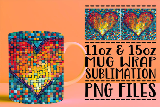 Heart Patterned Cup Artistry Sublimation afrosvg 