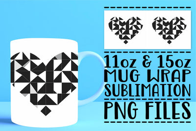 Heart Patterned Elegance Mug Sublimation afrosvg 