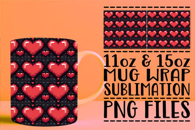 Heart Patterned Mug Sublimation Sublimation afrosvg 