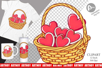 Heart Picnic Clipart Sublimation artnoy 