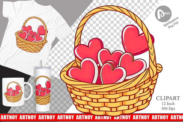Heart Picnic Clipart Sublimation artnoy 
