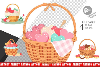 Heart Picnic Clipart Sublimation artnoy 