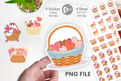 Heart Picnic Sticker Sublimation artnoy 