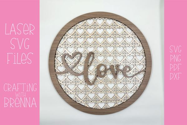 Heart Ratan Layered Love Sign SVG File SVG Crafting With Brenna 