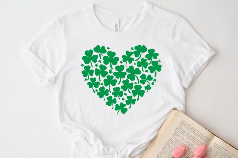 Heart Shape Clover St patrick's Day Quote SVG Tshirt Design, Irish svg SVG FiveStarCrafting 