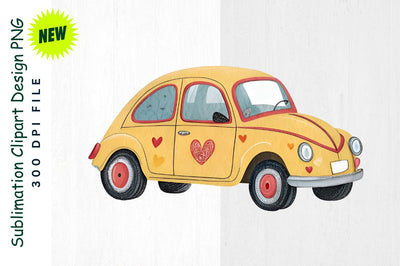 Heart Shaped Car Cartoon Sublimation Clipart Sublimation Regulrcrative 