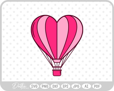 Heart Shaped Hot Air Balloon SVG DottieDigitals 