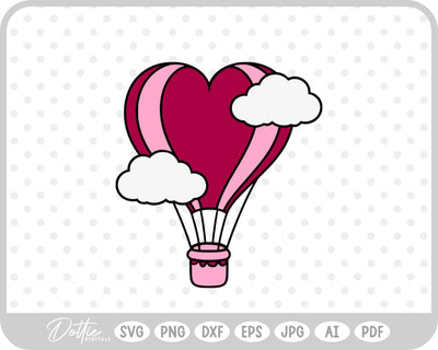 Heart Shaped Hot Air Balloon SVG DottieDigitals 