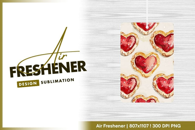Heart shaped jam tarts watercolor seamless pattern Sublimation Regulrcrative 