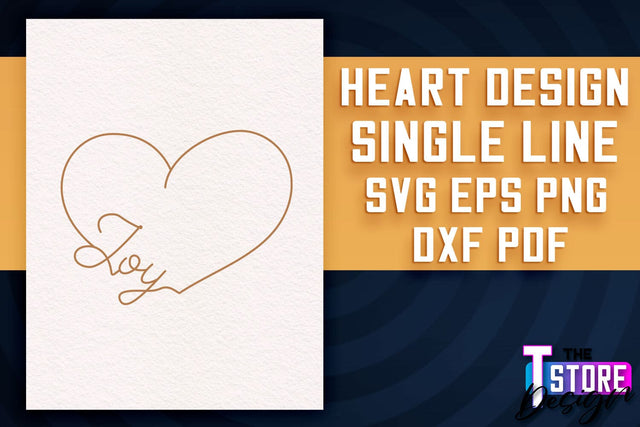 Heart Single Line SVG | Foil Quill Heart | Engraving Tools | Love Design SVG The T Store Design 