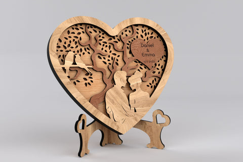 Heart Stands Valentine's Day Decoration, Laser Cut Files, Wood Cut Templates SVG LaserCutano 