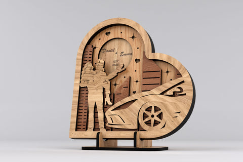 Heart Stands Valentine's Day Decoration, Laser Cut Files, Wood Cut Templates SVG LaserCutano 