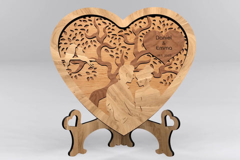 Heart Stands Valentine's Day Decoration, Laser Cut Files, Wood Cut Templates SVG LaserCutano 