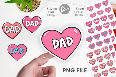 Heart Sticker Sublimation artnoy 