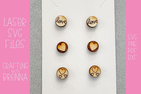 Heart Stud Earrings Laser SVG File SVG Crafting With Brenna 