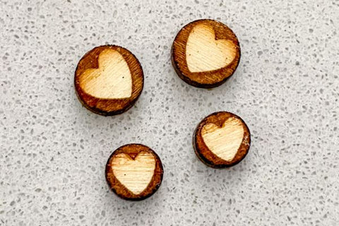 Heart Stud Earrings Laser SVG File SVG Crafting With Brenna 