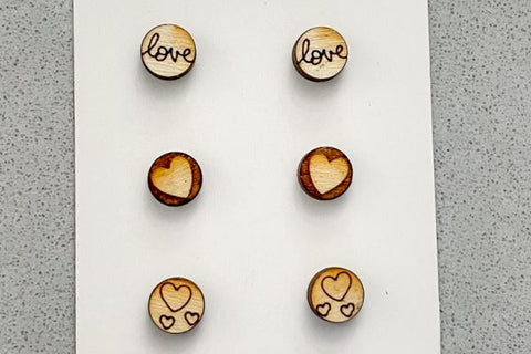 Heart Stud Earrings Laser SVG File SVG Crafting With Brenna 