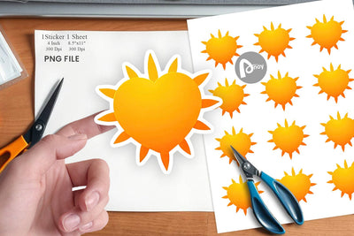 Heart Sun Sticker Sublimation artnoy 