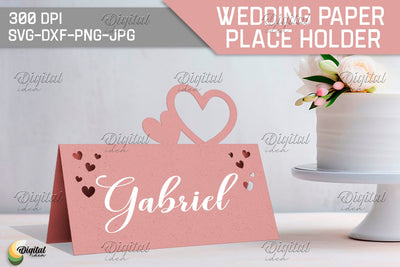 Heart SVG. Wedding Paper Place Holder. Name Card 3D Paper Evgenyia Guschina 