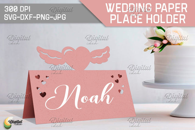 Heart SVG. Wedding Paper Place Holder. Name Card 3D Paper Evgenyia Guschina 