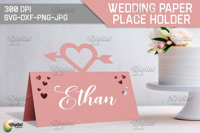 Heart SVG. Wedding Paper Place Holder. Name Card 3D Paper Evgenyia Guschina 